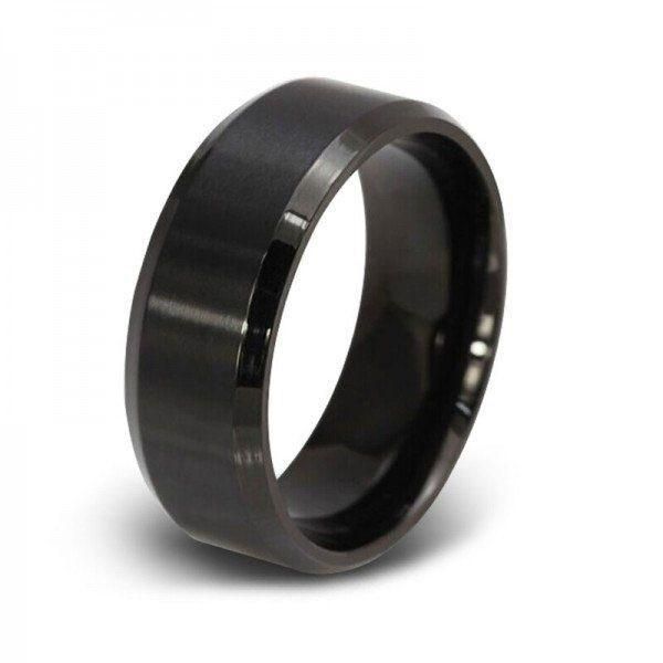 8 MM Black Tungsten Wedding Band For Men