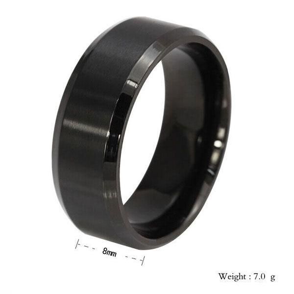 8 MM Black Tungsten Wedding Band For Men